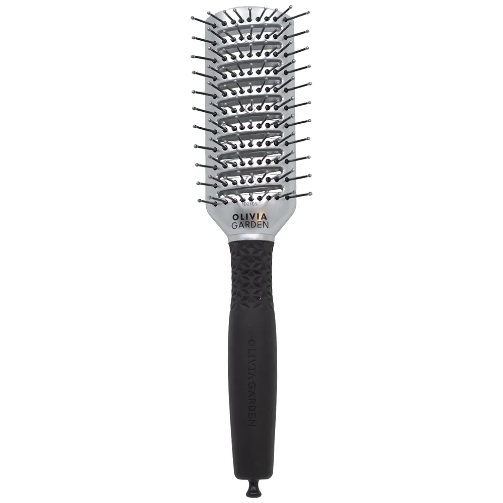 Olivia Garden Essential Style Tunnel Nylon Bristle Silver 