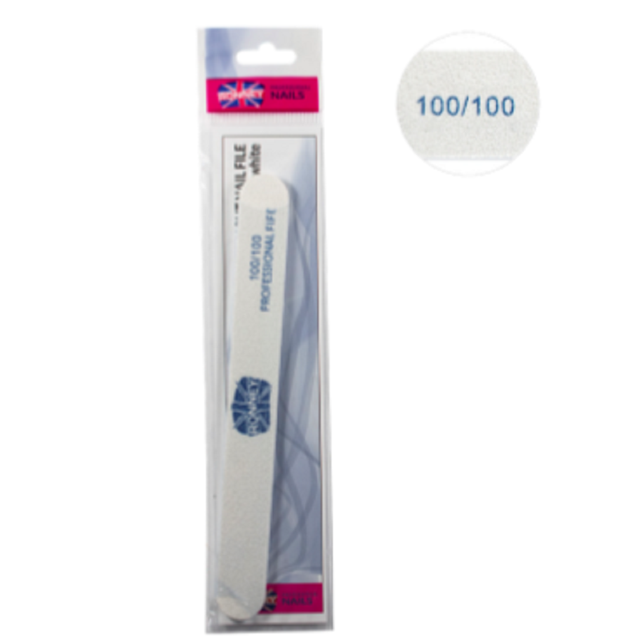 Ronney Professional Premium Nailfile Straight 100/100 White 