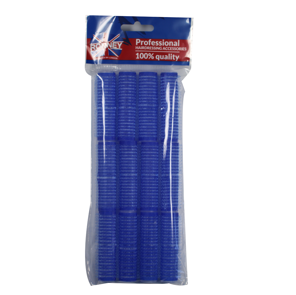Ronney Professional Velcro Rollers 16/63 mm dark blue 12St